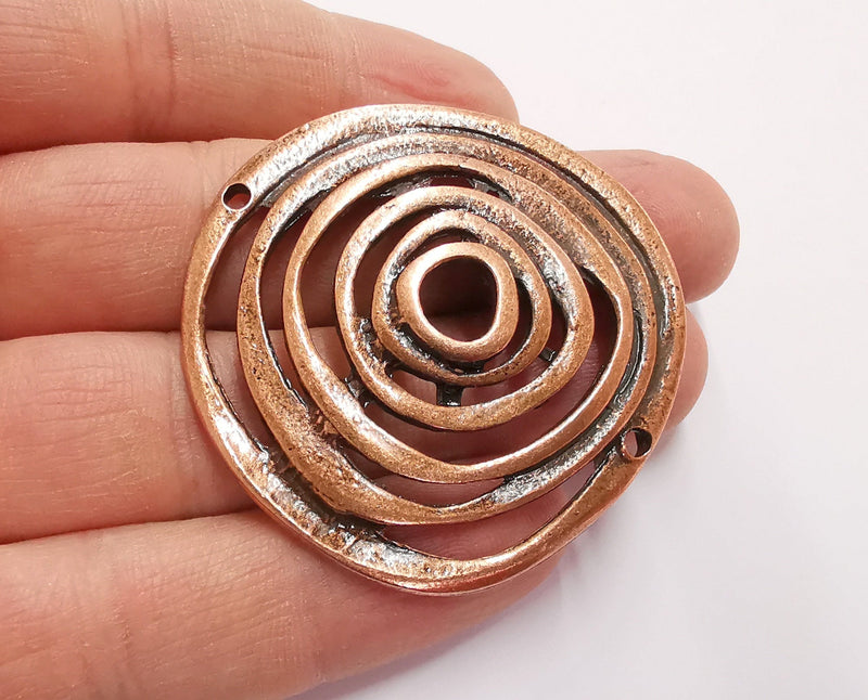 2 Copper Charms Connector Antique Copper Plated Charms (48x47mm)  G21014