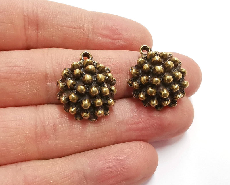 2 Cambered Charms Antique Bronze Plated Charms (24x20mm)  G21025