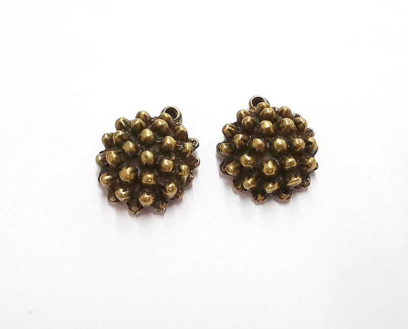 2 Cambered Charms Antique Bronze Plated Charms (24x20mm)  G21025