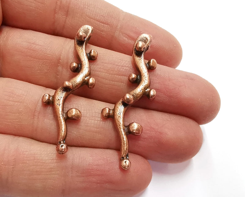 2 Copper Charms Antique Copper Plated Charms (46mm) G21033