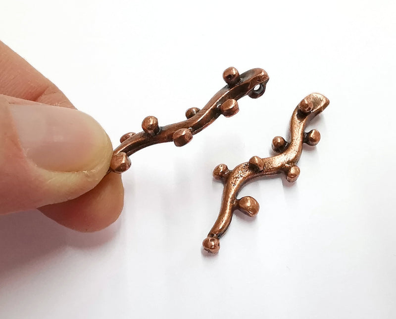2 Copper Charms Antique Copper Plated Charms (46mm) G21033