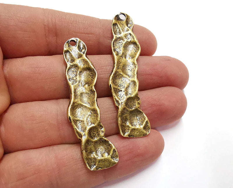2 Antique Bronze Charms Antique Bronze Plated Charms (55x13 mm) G21039