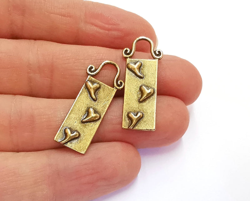 4 Antique Bronze Charms Antique Bronze Plated Charms (31x13mm)  G20710