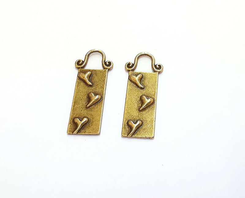 4 Antique Bronze Charms Antique Bronze Plated Charms (31x13mm)  G20710