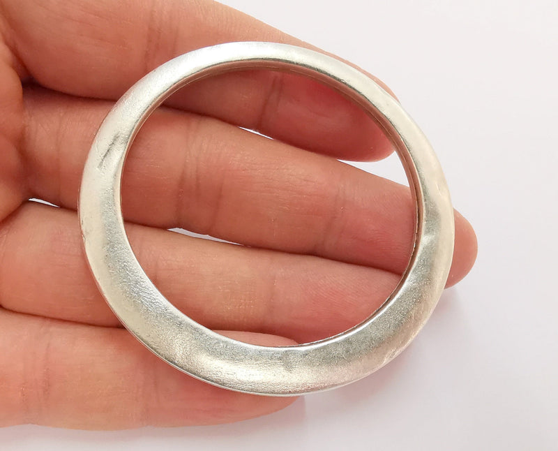 Circle Pendant Antique Silver Plated Pendant (60mm)  G21043