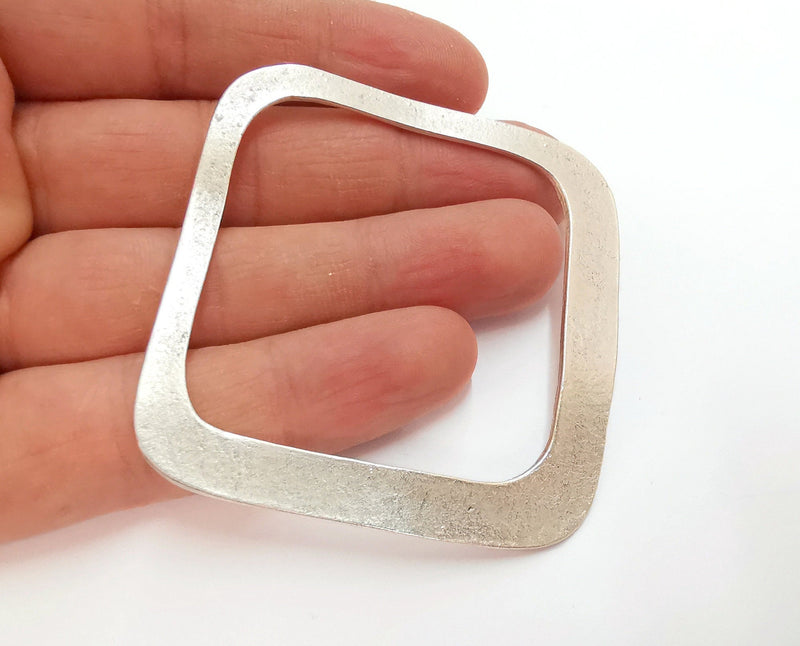 Square Pendant Antique Silver Plated Pendant (62x61mm)  G21046