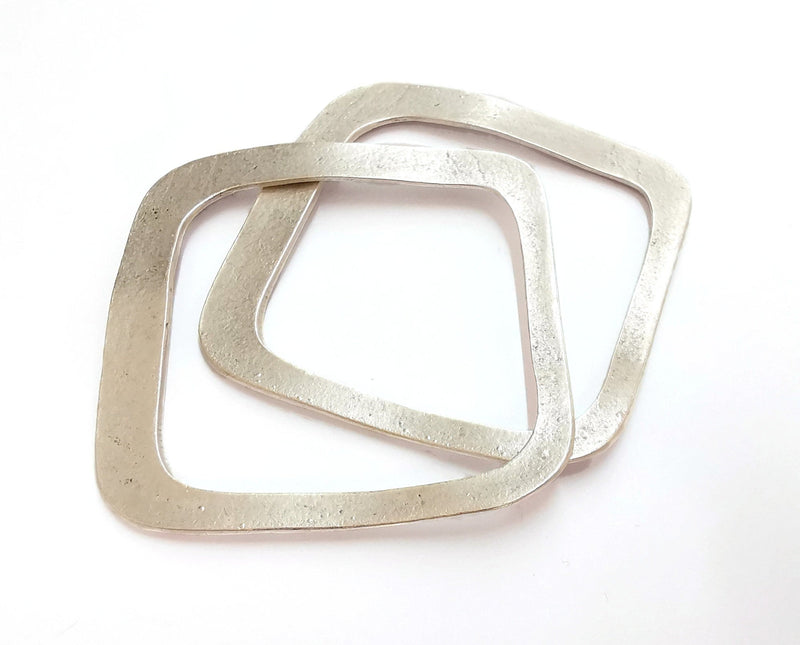 Square Pendant Antique Silver Plated Pendant (62x61mm)  G21046
