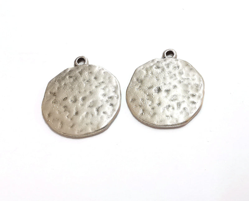 2 Silver Charms Antique Silver Plated Charms (30x25mm)  G21056