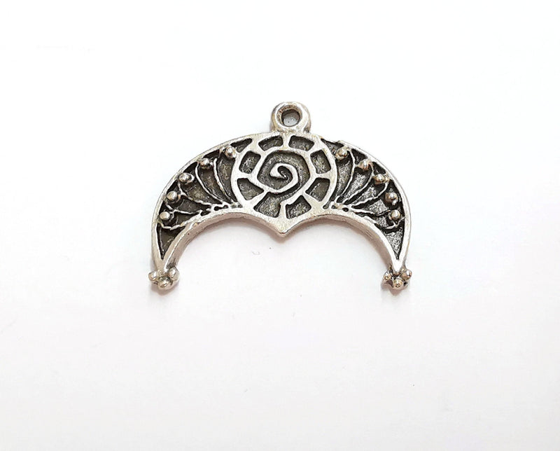 2 Silver Charms Antique Silver Plated Charms (30x24mm)  G21058