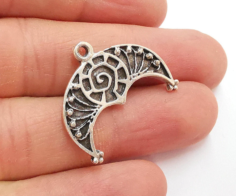 2 Silver Charms Antique Silver Plated Charms (30x24mm)  G21058