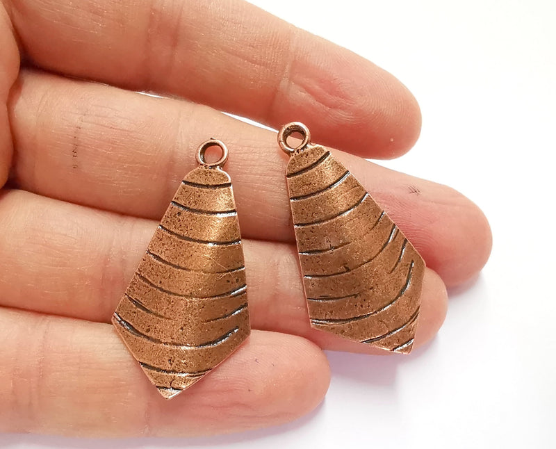 2 Copper Charms Antique Copper Plated Charms (41x21mm)  G20723