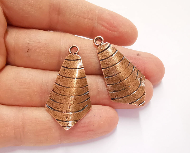 2 Copper Charms Antique Copper Plated Charms (41x21mm)  G20723