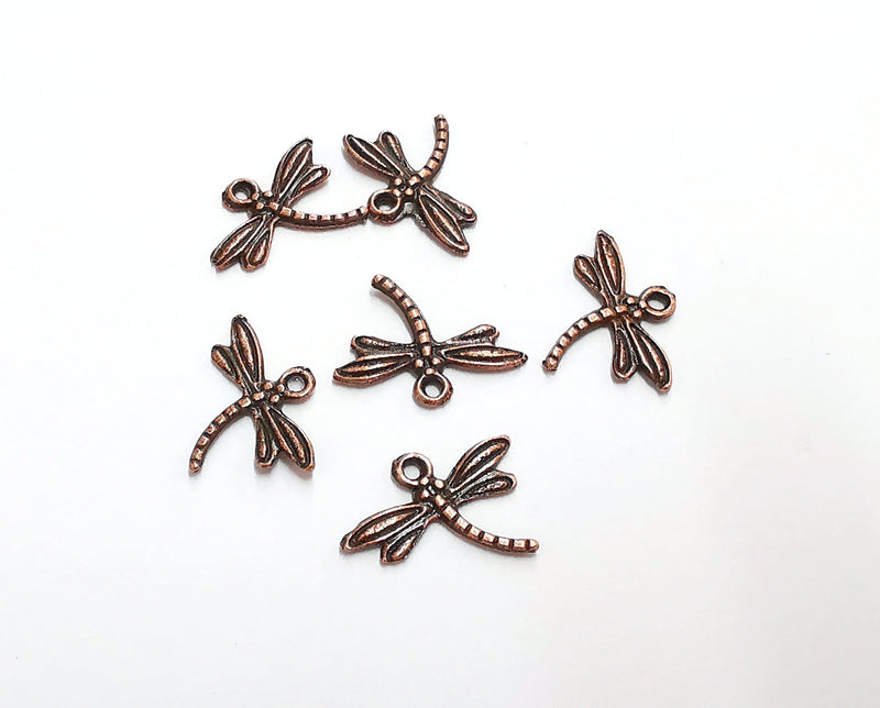 20 Dragonfly Charms Antique Copper Plated Charms (18x14mm)  G21066