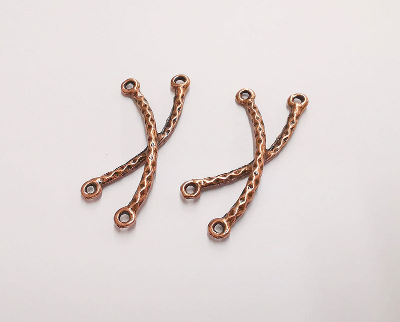 4 Copper Charms Connector Antique Copper Plated Charms (50mm)  G20740