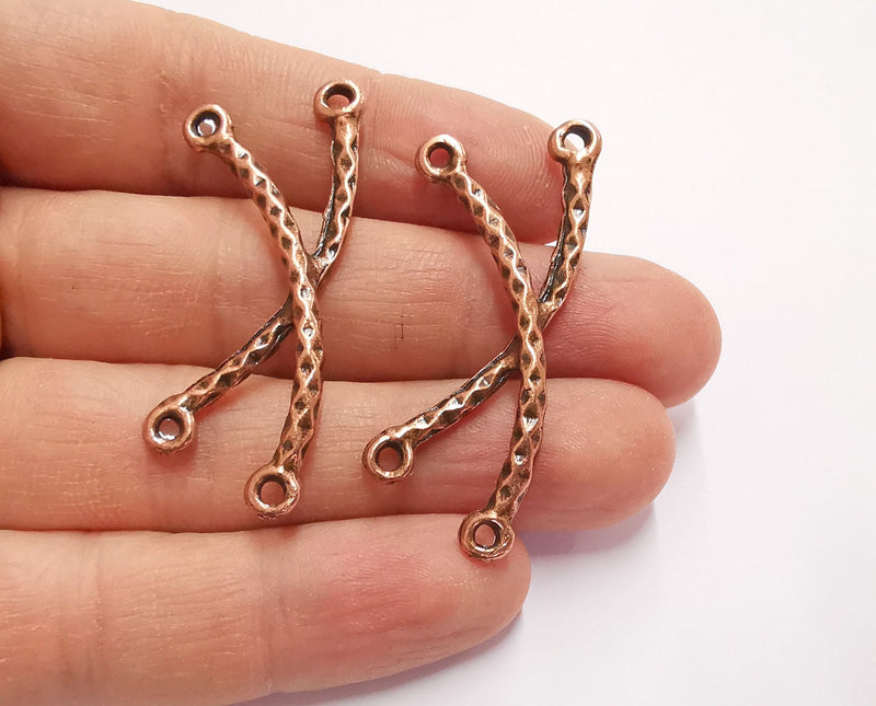 4 Copper Charms Connector Antique Copper Plated Charms (50mm)  G20740