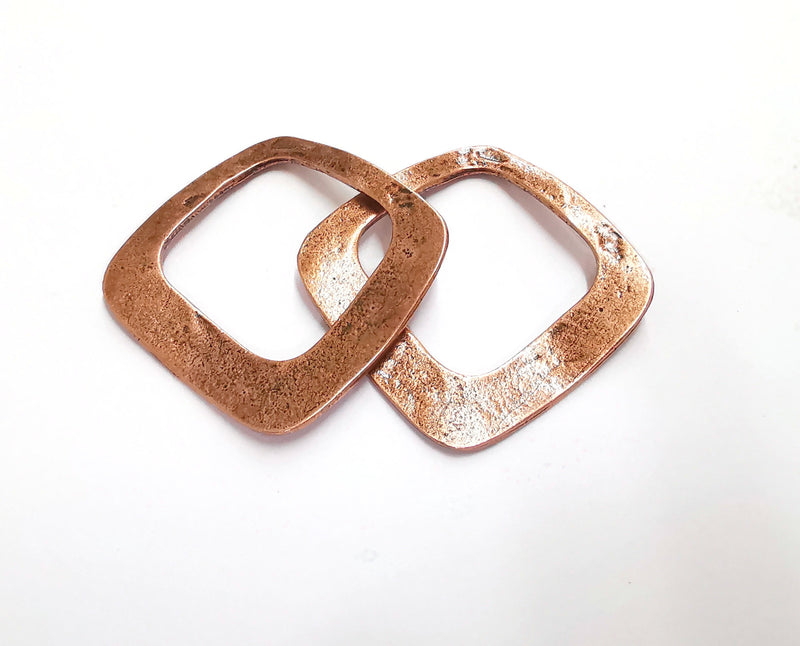 2 Cambered Charm Antique Copper Plated Charms (38x38 mm)  G25081