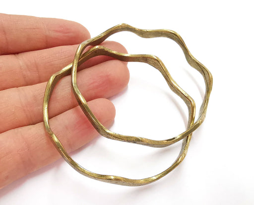 Zigzag Chevron Circle Findings Antique Bronze Plated Findings (67mm)  G21073