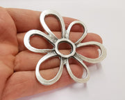 Flower Charms Antique Silver Plated Charms (75mm)  G20773