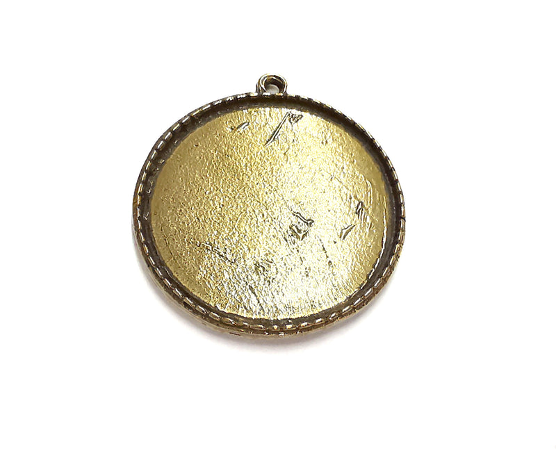 Flower Charms Blank Bezel Resin Bezel Mosaic Mountings Antique Bronze Plated Charms (44x39mm) (37 mm Bezel Inner Size)  G20779