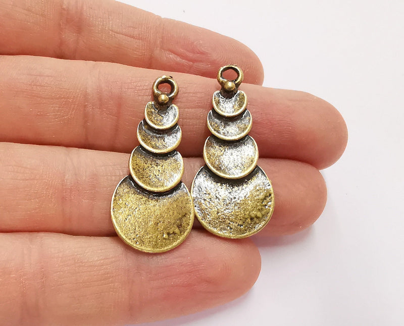 2 Circles Charms Antique Bronze Plated Charms (37x16mm) G20780