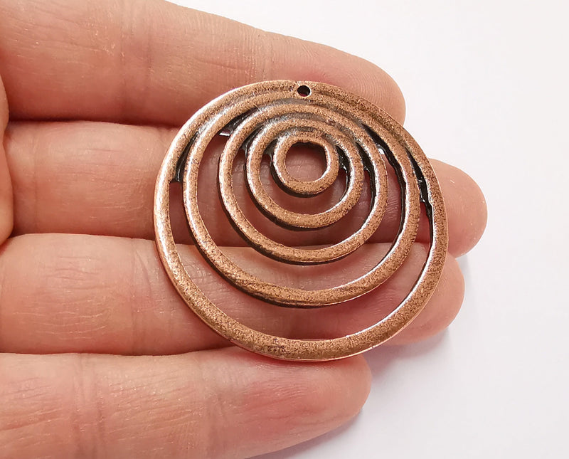 Circles Charms Antique Copper Plated Charms (47mm)  G21105