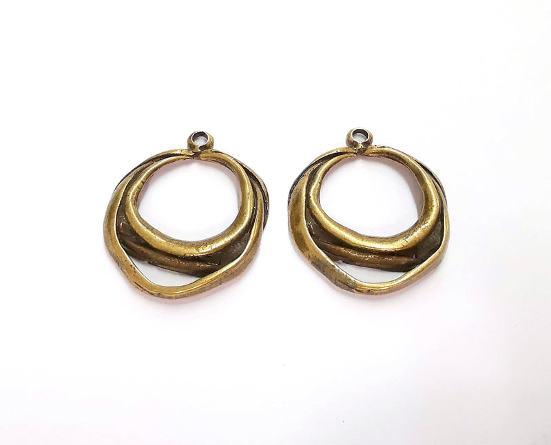 2 Antique Bronze Charms Antique Bronze Plated Charms (37x30mm) G20784