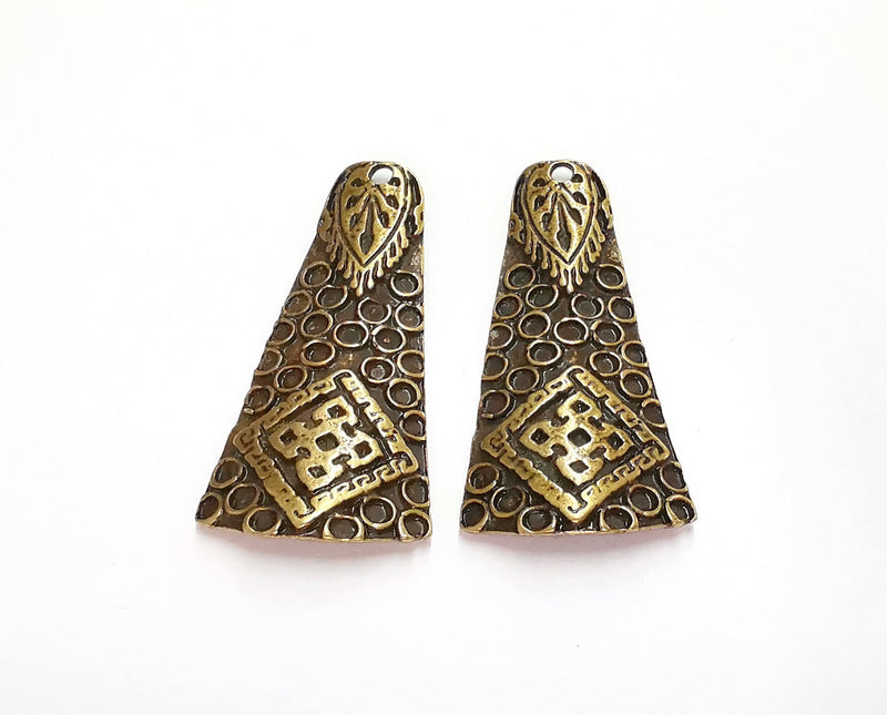2 Antique Bronze Charms Antique Bronze Plated Charms (48x23mm) G20785