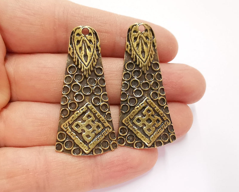 2 Antique Bronze Charms Antique Bronze Plated Charms (48x23mm) G20785