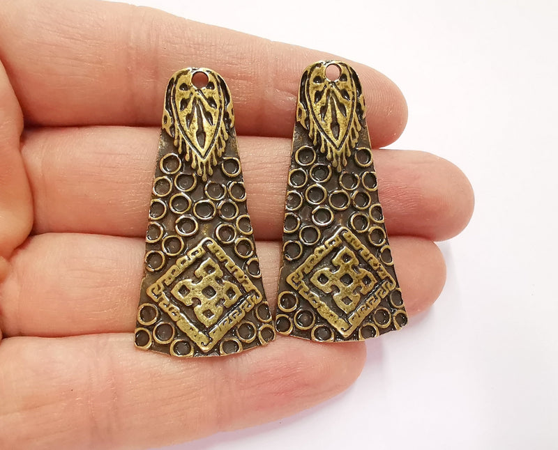 2 Antique Bronze Charms Antique Bronze Plated Charms (48x23mm) G20785