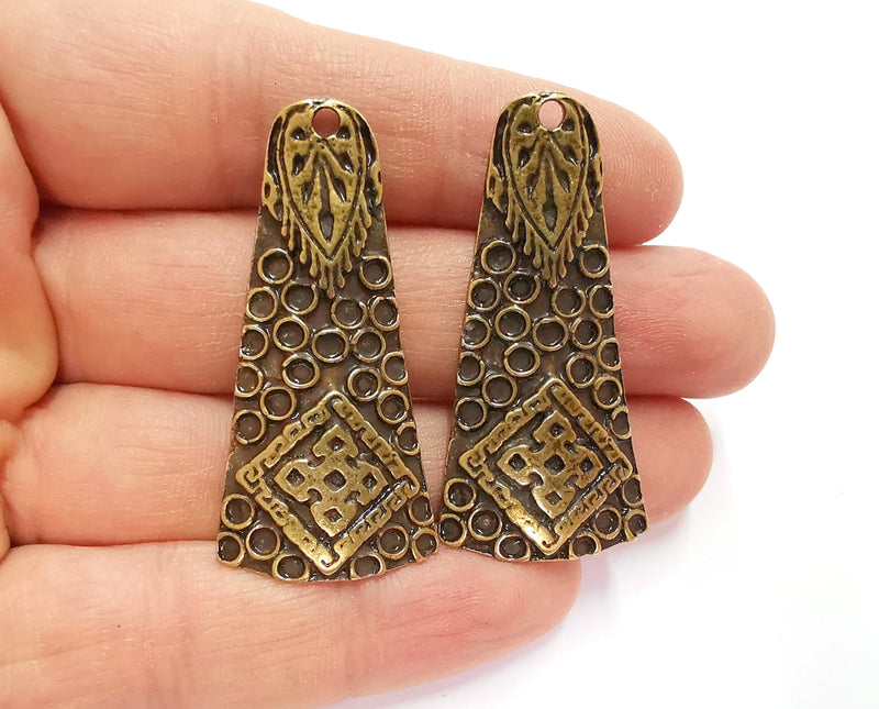 2 Antique Bronze Charms Antique Bronze Plated Charms (48x23mm) G20785
