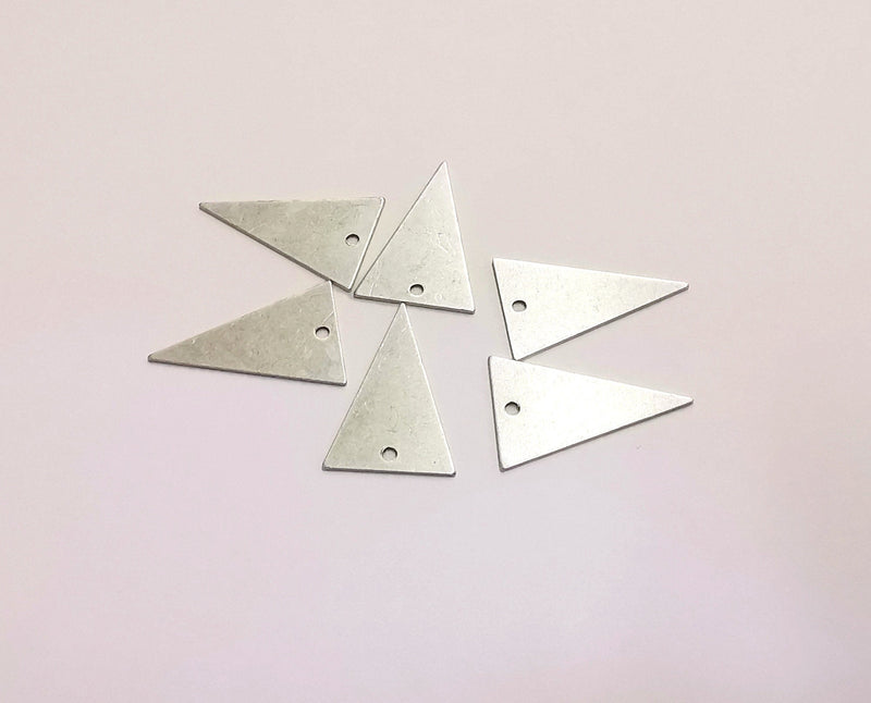 10 Triangle Charms Antique Silver Plated Brass (20x13mm) G21108