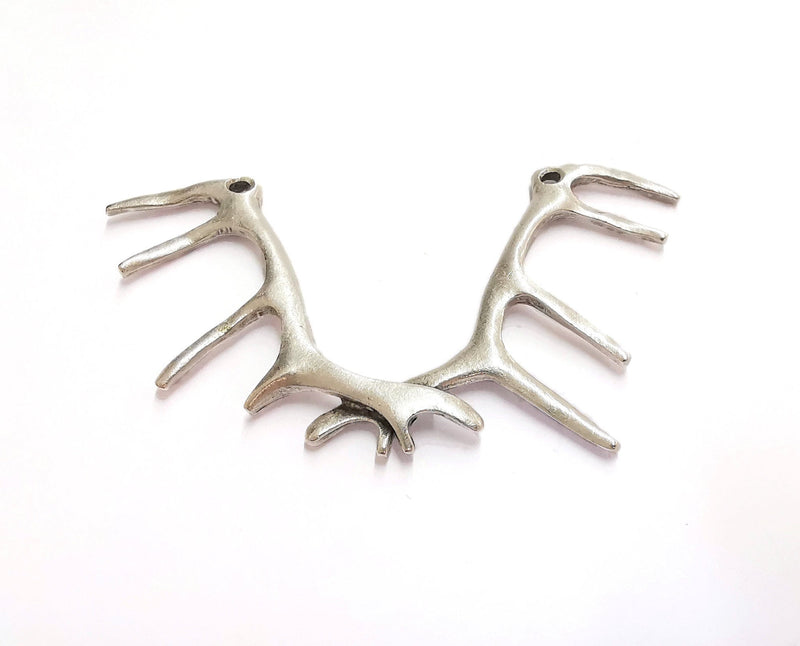 Antler Pendant Connector Antique Silver Plated Pendants (94mm)  G27507