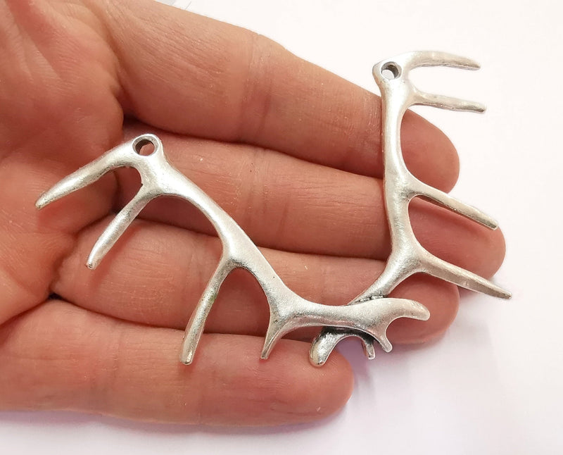 Antler Pendant Connector Antique Silver Plated Pendants (94mm)  G27507