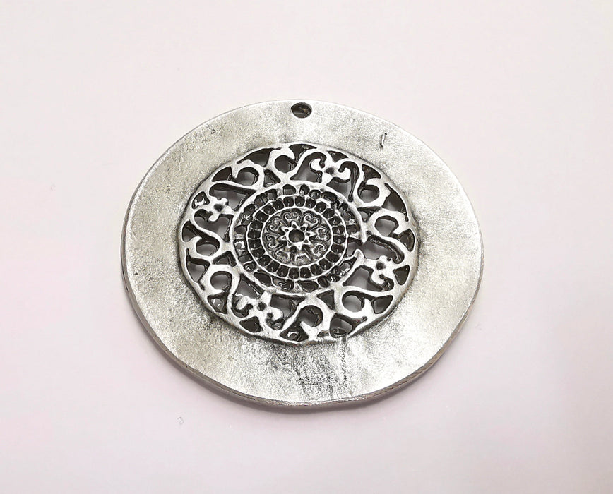 Silver Pendant Antique Silver Plated Pendant (60mm)  G20792