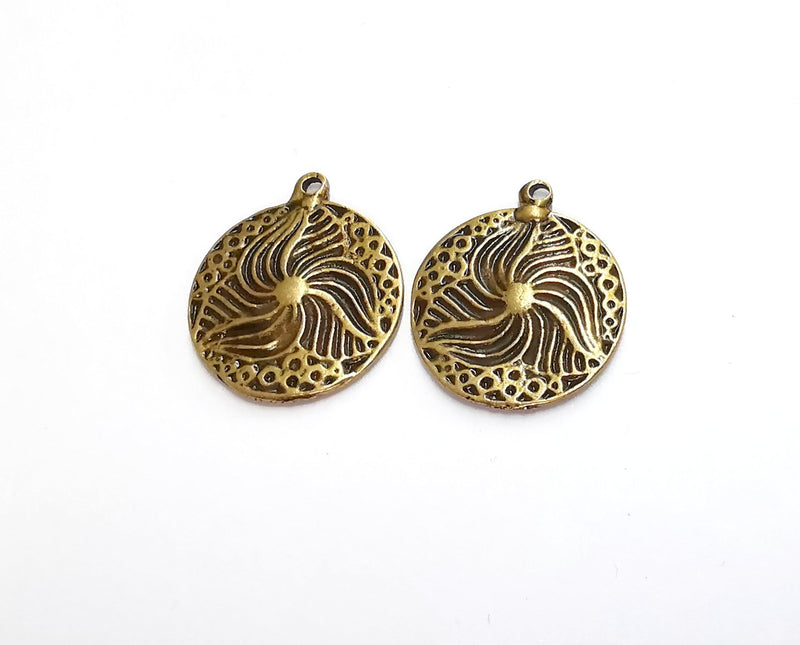 2 Antique Bronze Charms Antique Bronze Plated Charms (26x22mm)  G20807