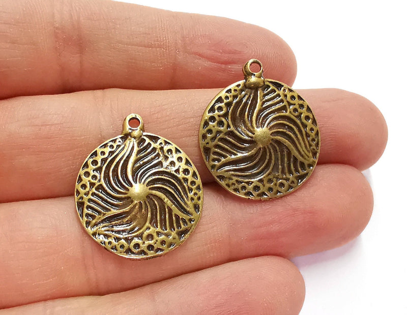2 Antique Bronze Charms Antique Bronze Plated Charms (26x22mm)  G20807