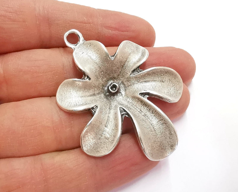Flowers Pendant Antique Silver Plated Pendant (59x46mm)  G21123