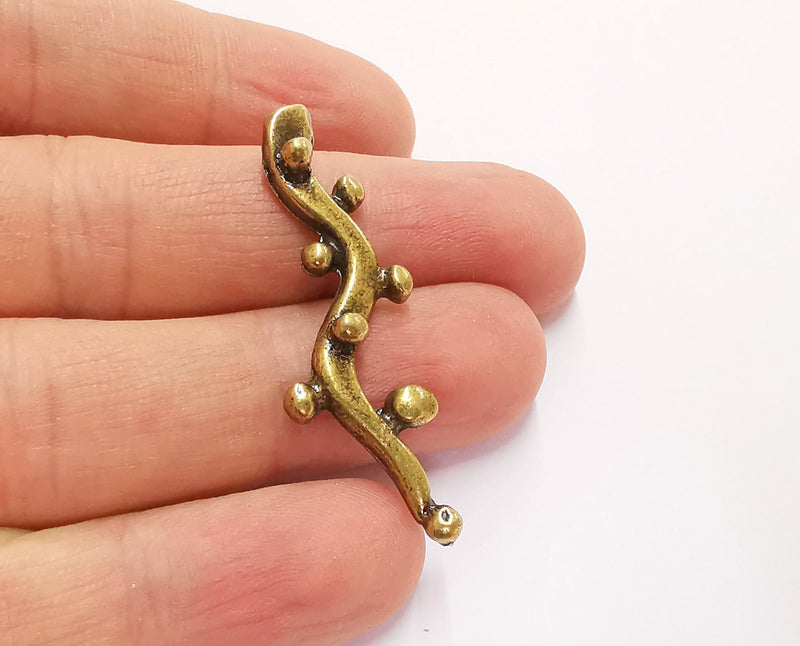 2 Antique Bronze Charms Antique Bronze Plated Charms (46x9mm)  G20809