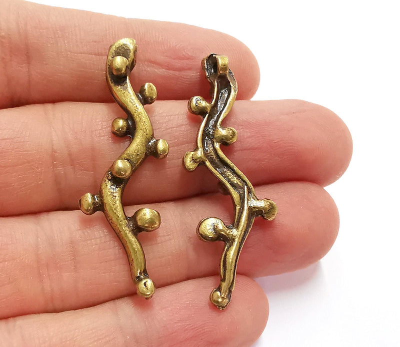 2 Antique Bronze Charms Antique Bronze Plated Charms (46x9mm)  G20809