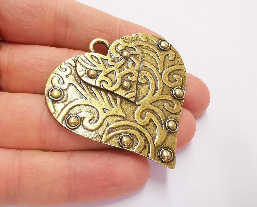 Heart Pendant Antique Bronze Plated Pendant (55x55mm)  G20811