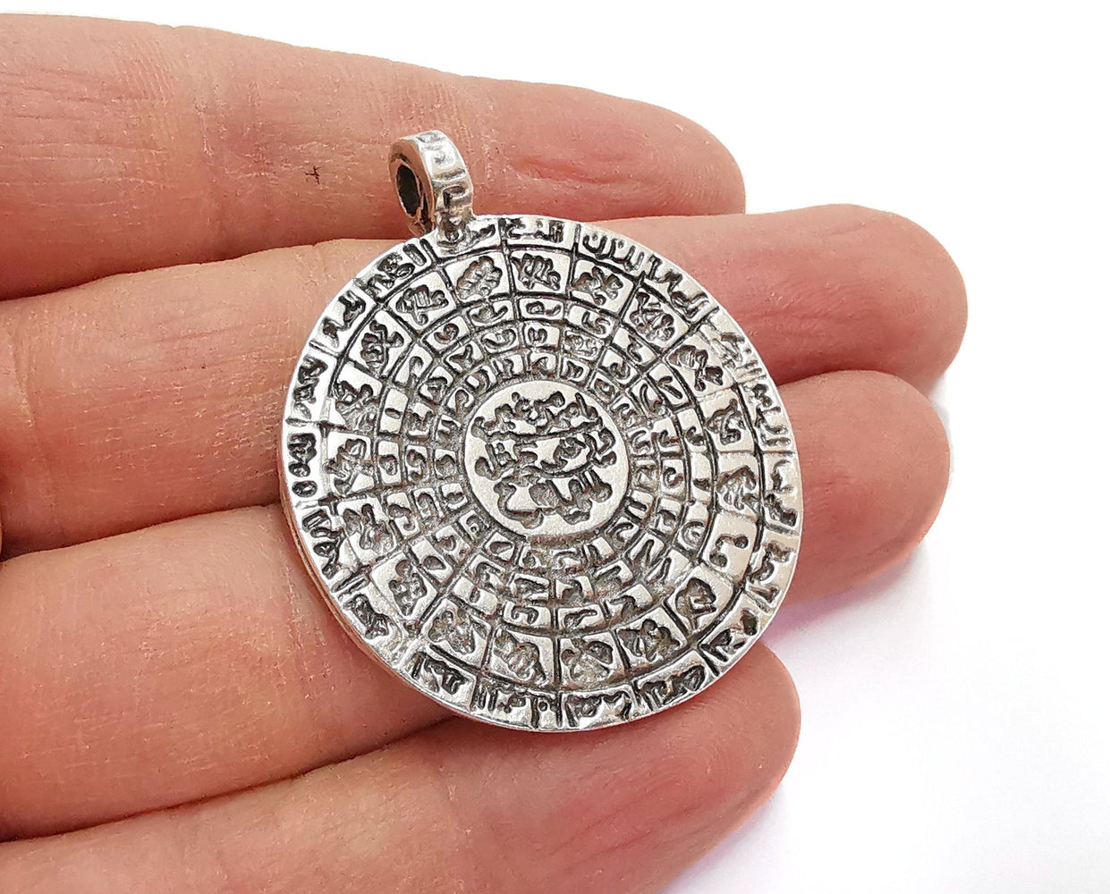 Silver Pendant Antique Silver Plated Pendant (47x38mm)  G21136