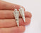 2 Triangle Charms Antique Silver Plated Charms (37x11mm)  G21139