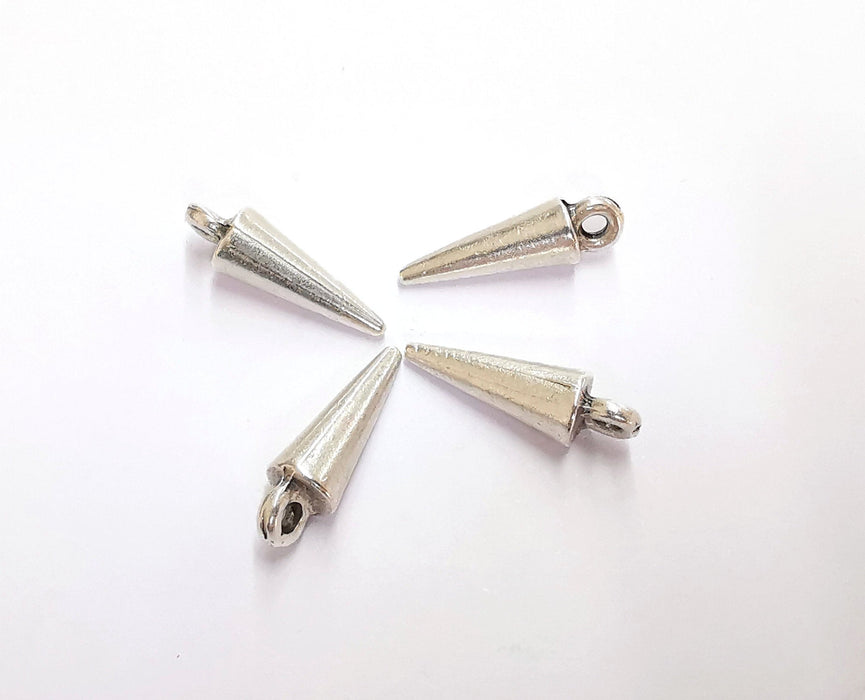 10 Pendulum Charms Antique Silver Plated Charms (20x6mm)  G21140