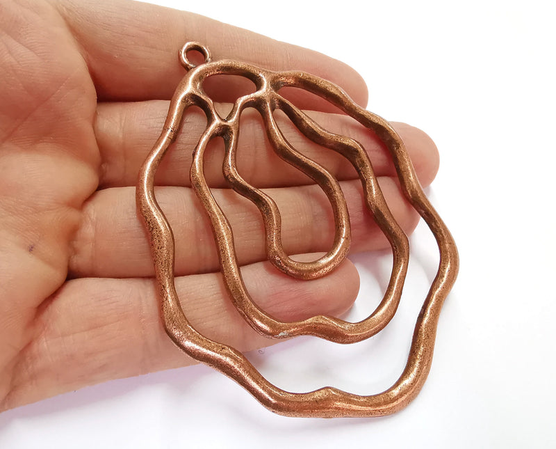 Copper Pendant Antique Copper Plated Pendant (88x67mm) G20829