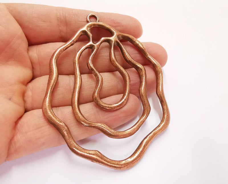 Copper Pendant Antique Copper Plated Pendant (88x67mm) G20829