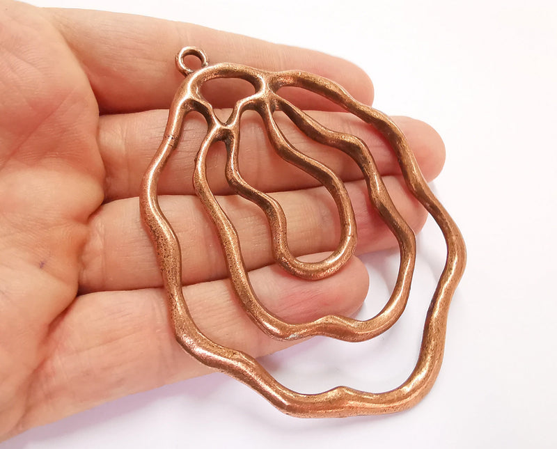 Copper Pendant Antique Copper Plated Pendant (88x67mm) G20829