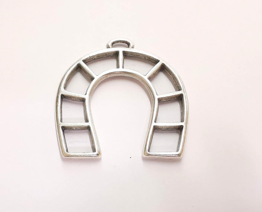 Horseshoe Pendant Antique Silver Plated Pendant (52x48mm)  G20830