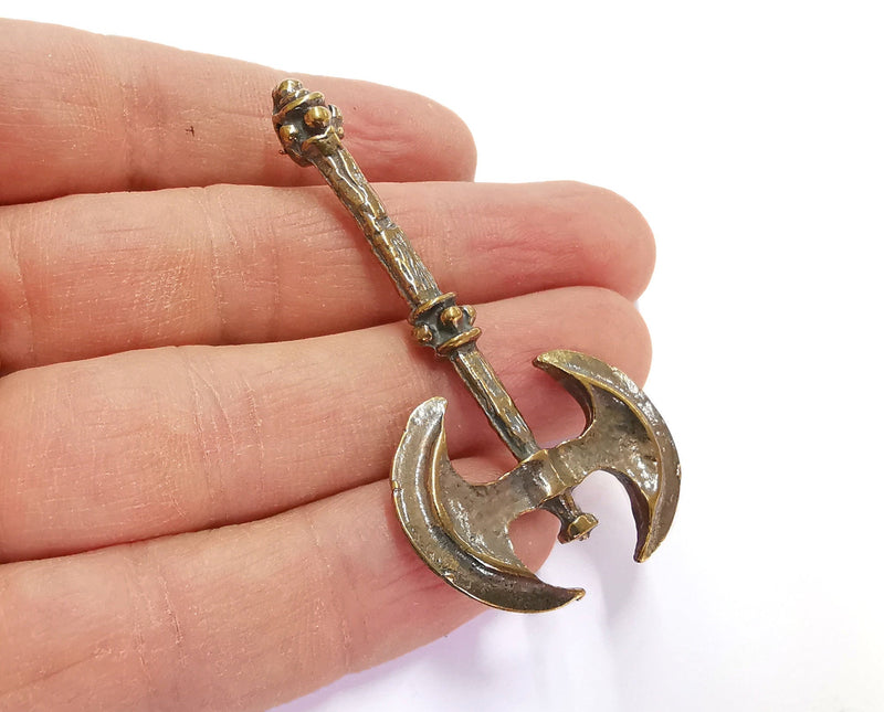 Axe Pendant Antique Bronze Plated Pendant (66x33mm)  G21149