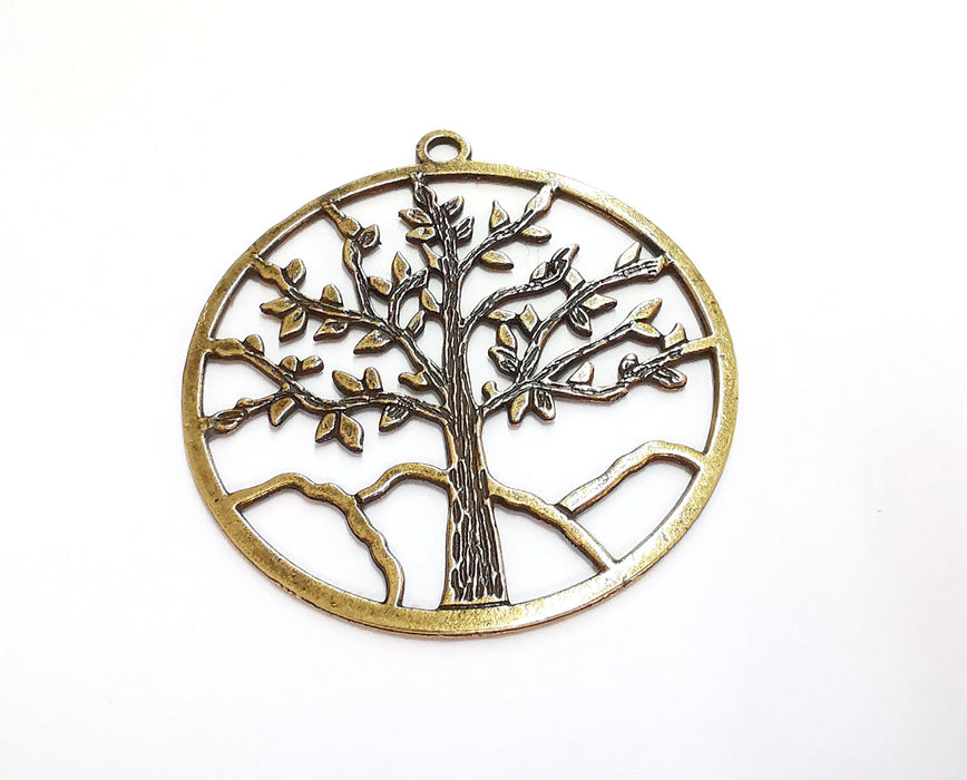 Tree Pendant Antique Bronze Plated Pendant (61x57mm)  G21154