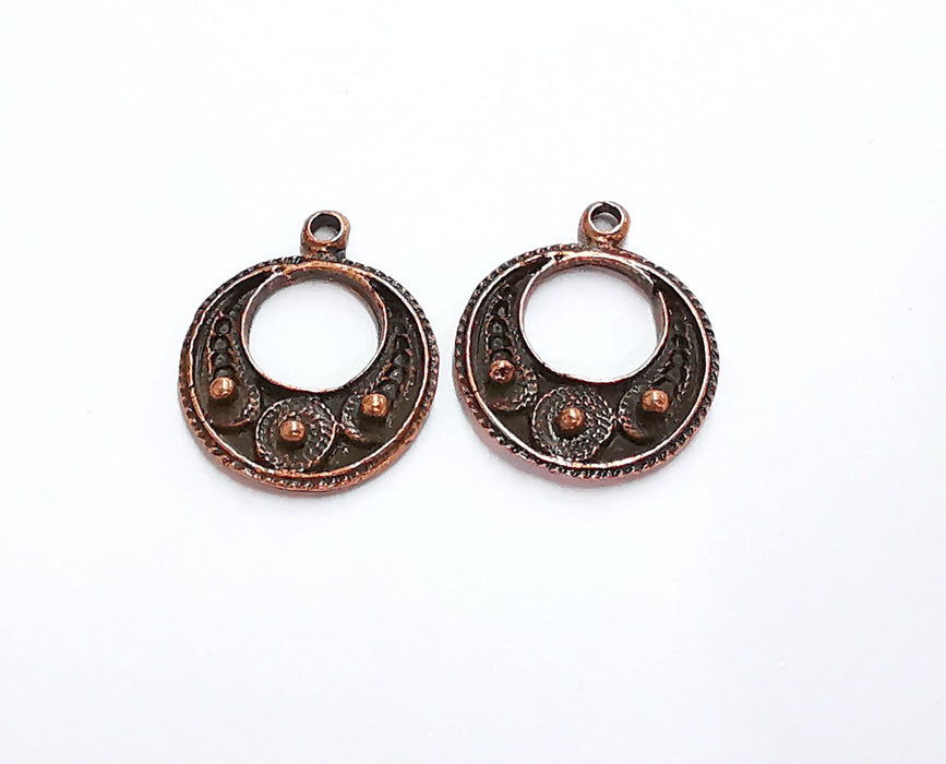 5 Copper Charms Antique Copper Plated Charms (22x18mm)  G21159